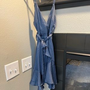 silk blue dress